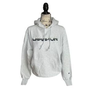 Champion Women’s S Light Gray Heavyweight Logo Athleisure Hoodie NWT